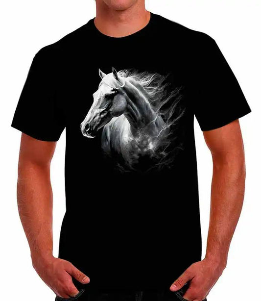 Playera caballo de blanco efecto dibujo